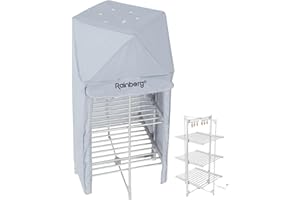 Rainberg 3 Tier Heated Clothes Airer Cover, Premium Heated Clothes Drying Rack Cover to Help Speed Up Drying, Air Vents For Air Circulation For Reduce Drying Time,Improve Airer Performance Cover Only