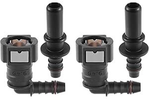 X AUTOHAUX 3/8 9.49mm SAE to 5/16 8mm 90 Degree Fuel Line Hose Quick Release Connector Disconnect Hose Nylon 2 Set