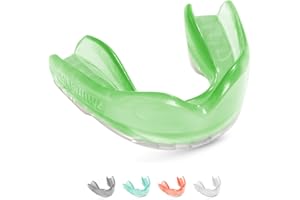 SafeJawz Elements Sports Mouthguard, Dual Layer Premium Protection Adult and Junior Gum Shield with Case for Boxing, MMA, Rugby, Martial Arts, Judo and All Contact Sports (Earth, Junior (up to 11))