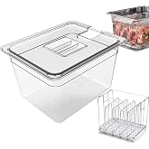 Sous Vide Container, 11L with Lid and Grid | GN 1/2, 32.5 x 26.5 x 20 cm | BPA-Free Transparent Container for Meat Fish and V