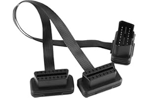 TKSE OBD2 kabel diagnostyczny, 16-biegunowy kabel przedłużający OBDII, rozdzielacz 2 w 1, adapter przyłączeniowy do większości samochodów z adapterem OBD2 (30 cm)