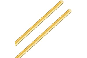 LAVMHAB Messingstab 6mm x 300mm, Messing Massiver Runde Stab für DIY Bastel (2 Stück)