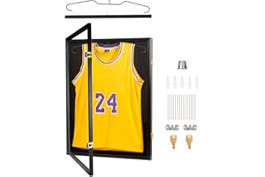 RATSTONE Trikot Bilderrahmen,Objektrahmen,Trikotrahmen Fußball,Trikot Rahmen,80 x 60 cm,98% UV-Schutz,Abschließbarer Klapprahmen,Inklusive Aufhängevorrichtung Usw.,Trikot In Bilderrahmen,Schwarz