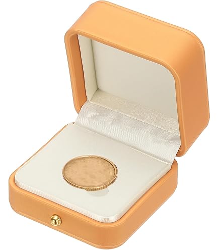 PATIKIL Scatola Portamonete Quadrata In Pelle Sintetica Grigia – Con Espositore Trasparente Per Monete Da 30 Mm
