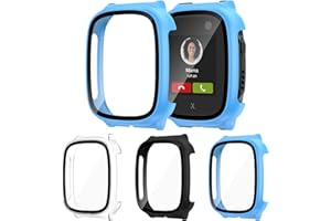 KAMITA [3 sztuki] etui kompatybilne z XPLORA X5 Play, etui ochronne z hartowanego szkła, etui typu bumper, odporne na uderzenia, etui ochronne do zegarka dziecięcego Xplora X5 (przezroczyste + czarne +