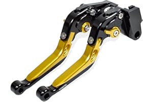 MTCRIGHTER Leva del freno pieghevole retrattile Leva della frizione per BMW F900 F900R F900XR 2020-2023, Realizzato in lega di alluminio CNC (Gold)