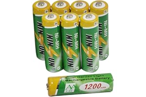 KINSUN 8-Pack Rechargeable Batteries 1.2V NiMH AA 1200mAh for Outdoor Solar Garden Lights Landscape Lights Path Lights