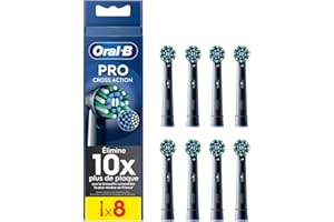 Oral-B Pro Cross Action Noire Brossettes pour Brosse à dents électriques, Pack De 8 Unités