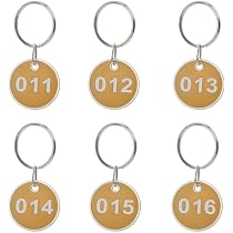 Lot De 50 Étiquettes Numérotées En Plastique Noir - Porte-clés Inclus, Pour Clés, Bagages, Casiers, Identification