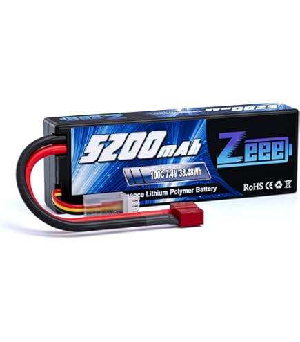 Youme 2S LiPo-batterij, 7.4V RC Lipo-batterijen 4500mAh 60C met Dean-Style T-connector voor RC Heli-vliegtuig Quadcopter Helicopter Multi-motor Hobby DIY-onderdelen (2packs