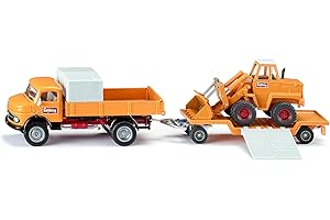 Siku 4117, Mercedes-Benz 710 z ładowarką kołową Kramer 411 Bölling, 1:50, Metal,Tworzywo sztuczne, Żółty, Z ruchomymi elementami