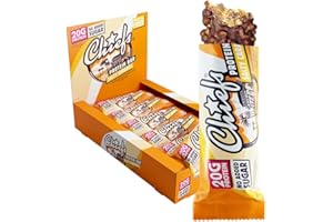 Chiefs® Protein Bar avec 20g de protéines et 214kcal • Barre protéinée à faible teneur en sucre et riche en protéines • 12 x 55g (Salty Caramel)