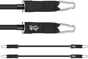 ALongSong Bandes de Résistance Elastiques de Musculation de Remplacement pour Barre de Pilates, 2Pcs 40LBS-Noir