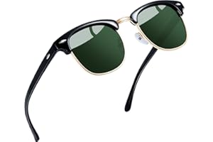 Joopin Polarizadas Gafas de Sol Hombre y Mujer Medio Marco Cuadradas Clásicas Retro Vintage Protección UV400 para Conducción Playa Pesca Golf