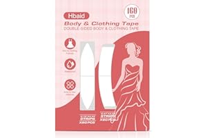 HBAID 160 Pack Fashion Tape, Double Sided Body Tape and Clothing Tape, Transparent Fashion Tape for Clothes & Body, All-Day Adhesive, Two shapes for All Fabric Types and Sensitive Skin