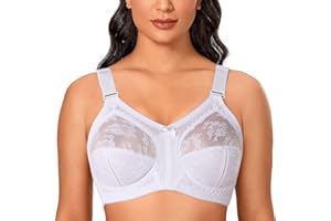Ayigedu Ladies Plus Size Bra Minimiser Lace Full Coverage Firm Hold Non Padded Non Wired