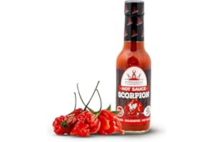 Poppamies Scorpion Sauce piquante de Trinidad scorpion chili - Sans Gluten Sans Lactose Vegan - Piquant: 10+/10 Extra Hot - 150ml