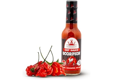 Poppamies Scorpion Hot Sauce – Tillverkad av Trinidad Scorpion-chili – Glutenfri, laktosfri, vegansk - Amazon Deal & Rabatt
