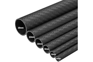 GENERIC 3K-Kohlefaser-Rohr, glänzend, umwickelt, Innendurchmesser = 4~18 mm, Länge 300 mm, Wand 1 mm, für RC Air Modell (B - 8 x 6 mm)
