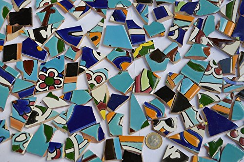500g Bruchmosaik aus Fliesenbildern Muster2, ca. 50-70St. - 3