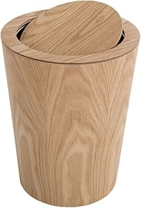 Vintage Holz Mülleimer 12L Mit Deckel - Retro Design Für Bad & Küche