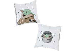 Jay Franco Star Wars Mandalorian Curious Child 100% Baumwolle Kissenbezüge im 2er-Set 80x80 cm