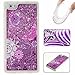 Price comparison product image KSHOP Bumper Case Huawei p8 lite Glitter Bling soft TPU Case 3D Creative Flowing Floating Water Liquid Stars Design Luxury Sparkly Glitter Hard Plastic Transparent Clear Back Shell Protective Case Cover with soft TPU bumper Gel Huawei p8 lite - purple