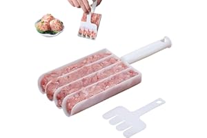 DRSUMLF Kitchen Quadruple Meatball Maker, Multifunctional Meat Baller Spoon with Cutting Spade, Non Stick Meatball Maker, DIY Kitchen Cooking Tools, for Quick Cooping Cookie Dough Or Sorbet