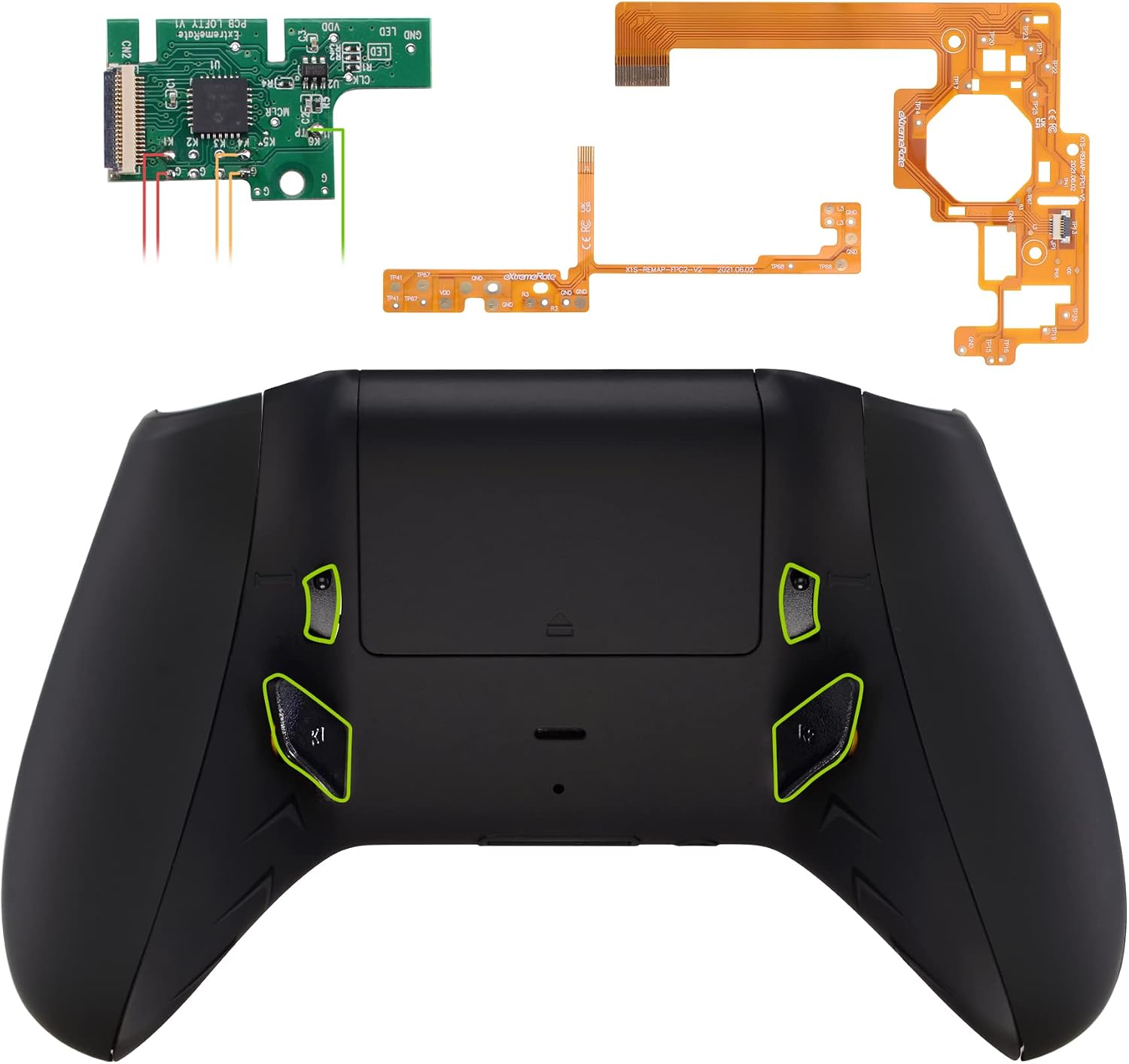 eXtremeRate Lofty Programable Remap&Gatillo de Parada Kit para Xbox (Actualización Board,Carcasa Trasera,Agarre,Botones Posterior,Trigger Lock para Xbox One S X Control-Modelo 1708)-Negro