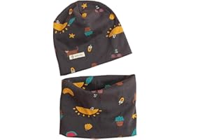 PAADIYA Boomly Autunno e Inverno Carino Morbida Caldo Set di Cappello Sciarpa Berretto in Cotone Scaldacollo Sciarpa per Bambino o-ring Sciarpa Infantile