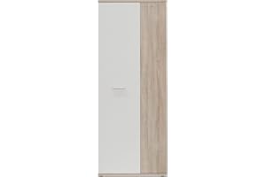 AVANTI TRENDSTORE-Feena-Armadio portascope da interno, armadio multiuso con divisori interni, colore bianco/marrone. Dimensione LAP 68,9x179,1x34,8 cm