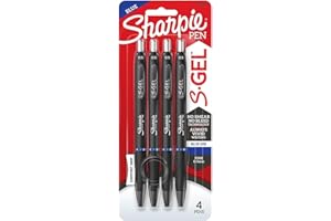 Sharpie S-Gel Chowany długopis żelowy, cienki punkt, niebieski atrament, 4 sztuki (2116200)