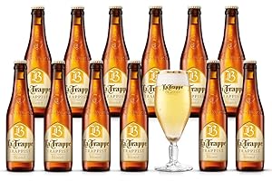 LA TRAPPE Blond, Helles Fruchtig-Hopfiges Trappistenbier mit 6,5% vol. aus Berkel-Enschot, 12x 0,33 Liter + Glas