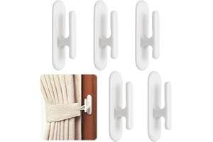 FL HUA 5 Pcs Blind Hooks for Cord, Blind Cord Winder Self Adhesive, Plastic Blind Cord Holder Wall Blind Cord Safety Device for Home Office School