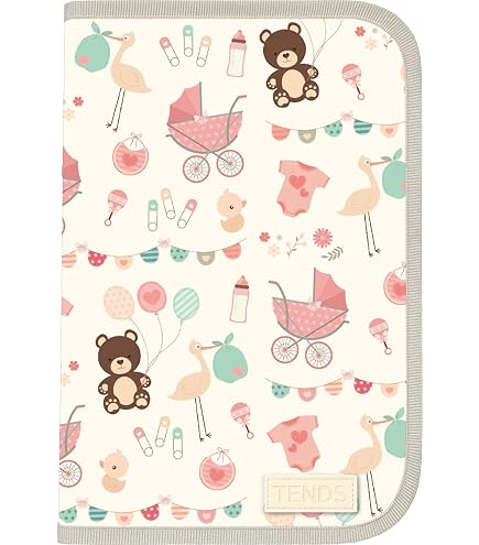 Color Pop Protezione Per Libretto Sanitario Bambini – Fabbricazione Francese, PVC Stampato, 22x16 Cm, Motivo Foresta