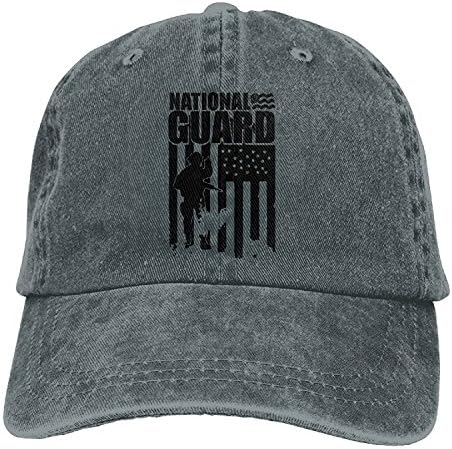 Men Women National Guard Patriotic Army American Flag Denim Jeanet Baseball Hat Adjustable Hip-Hop Cap