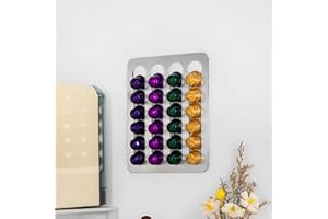HOPEYHFM Porte-Capsules en Acier, Rangement Capsule Mural Nespresso, Compatible Ligne Originale, Installation Sans Perçage, Idéal Murs/Cuisines, Support Capsule pour Placard de Cuisine (Style 3)