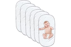 Ruspela Cambiador de Forro de rayón de bambú más Suave, Impermeable, Lavable, Funda de Cambiador, Reutilizable, 6 Piezas para bebé 30 x 60cm
