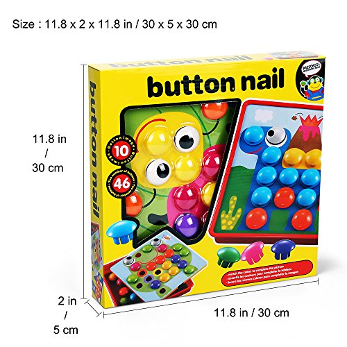 NextX Early Learning Educational Toys -Button Art Mushrooms Nails Preschool games Kid Toys for boys and girls