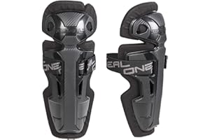 O'NEAL | Protection genoux & tibias | Enfants | Motocross VTT BMX MX MTB | Coques plastiques robustes | Pro II RL Carbon Look Knee Cups Youth | Noir | One Size