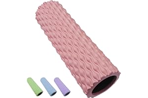 Varzesh Foam Roller | Extra Long Special Waterdrop Design | Deep Tissue Muscle Relief, Yoga, Pilates, Physiotherapy, Rehabilitation| UK Brand (Pink)