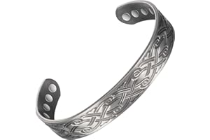 EnerMagiX Copper Magnetic Bracelets for Men Women, 99.9% Solid Copper Magnetic Cuff Bangle with Ultra Strength Magnets,Brazaletes (2046S)