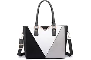 Miss Lulu Sac à Main Femme en Cuir PU, Cabas Bandoulière Multicolore,Idéal pour l'École, le Travail et l'Usage Quotidien