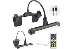 HONWELL Lampada per quadri wireless ricaricabile con 3 modalità di illuminazione, testina girevole a batteria, telecomando per applique con dimmer selezionabile, nero