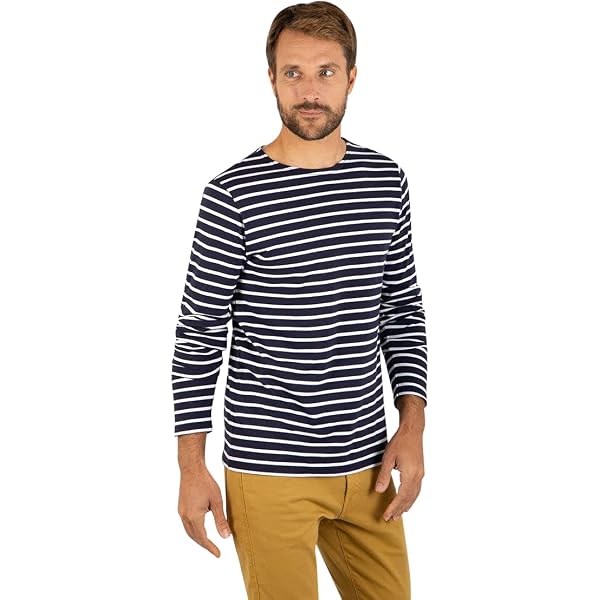 Pull Marin Armor-Lux Homme - 100% Coton - Style Breton Classique - Taille Au Choix
