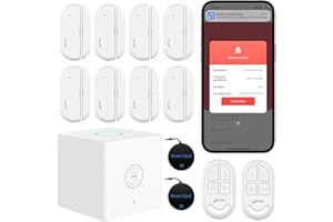 CPVAN Allarme Casa Senza Fili (2.4GHz WiFi), Sistemi di Allarme Domestico, fai da te Antifurto Casa Wireless con Avvisi APP, 13 pezzi-Kit, Funziona con Alexa