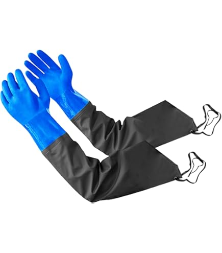 1 paar vijverhandschoenen, 70 cm lang, rubberen handschoenen 1 paar vijverhandschoenen, 70 cm lang, rubberen handschoenen