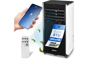 Clatronic CL 3716 mobilny klimatyzator, moc chłodzenia 9000 BTU do dużych pomieszczeń, w zestawie zestaw okienny do uszczelniania, sterowanie Wi-Fi, Voice Control Amazon za pośrednictwem Alexa + Google Assistant, 1050 W, 240 V
