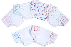 ZWOOS Couches pour Poupées bébé, Accessoires pour Poupées 30-40 cm, Lot de 6