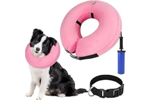 Nasjac aufblasbare Halskrause Hund & Katze, Verstellbarer weicher und bequemer Hundekragen Leckschutz mit Schnellverschluss, verhindern, DASS Haustiere nach der Operation Wunden berühren und lecken